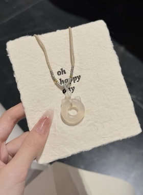 猫咪平安扣项链女2025新款高级感轻奢小众配饰生日礼物