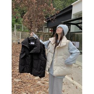 大码羽绒棉服马甲女款2025新款春秋坎肩背心胖MM显瘦开衫外套上衣