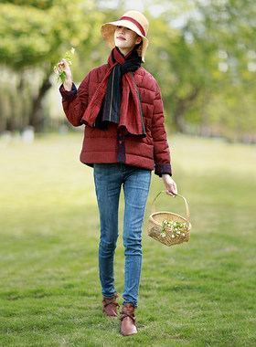 赫轩原著加厚棉衣民族风文艺复古外套秋冬新款女装保暖棉服女