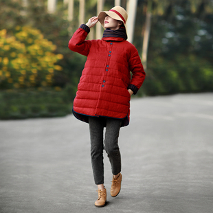 赫轩原著民族风加厚棉服女款冬季高档新款文艺女装气质棉衣外套正