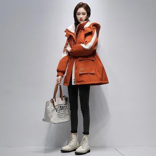 外套300 200斤胖mm派克羽绒服女中长款 收腰显瘦时尚 加肥加大码 冬装