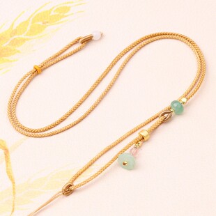 手工编织挂件绳diy翡翠玉佩水晶玛瑙项链绳调节男女款 莲蓬挂脖绳