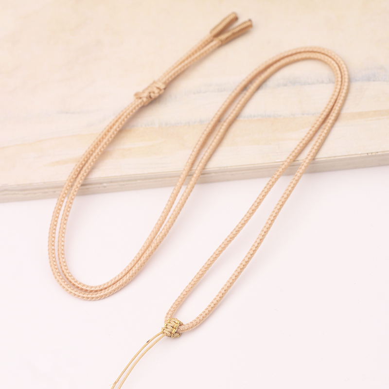 简约素雅吊坠挂绳手工编织翡翠玉佩平安扣项链绳直拉款平结高货绳