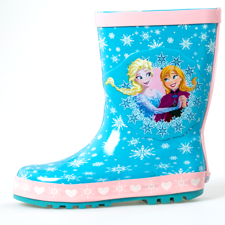 粉边冰雪公主ELSA女童雨靴中筒防滑套筒雨鞋