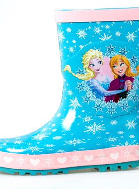 冰雪公主风elsa女童中筒防滑雨靴