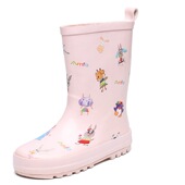 儿童高档粉色黑色迷彩色涂鸦男孩女孩橡胶雨鞋 雨靴 水鞋