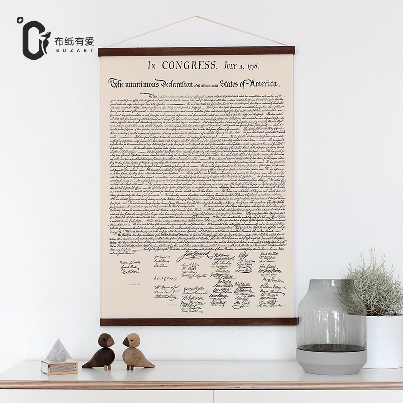 独立宣言励志风英文书房装饰画