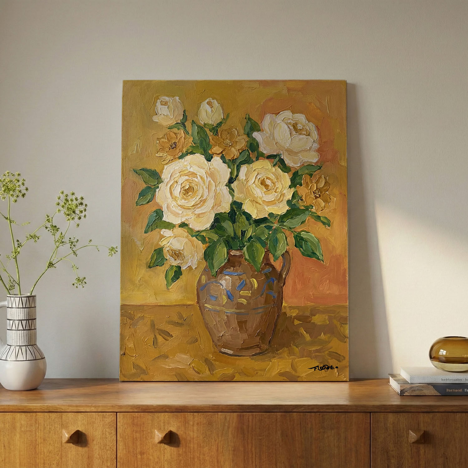 布纸有爱 凝固暖阳 中古风花卉装饰画小众玄关挂画客厅沙发壁画,家居饰品,现代装饰画,淘宝优惠券,粉丝福利购,淘宝优惠卷