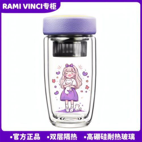 特别好看玻璃杯ins风卡通创意女生可爱杯子透明喝茶防烫耐热水杯