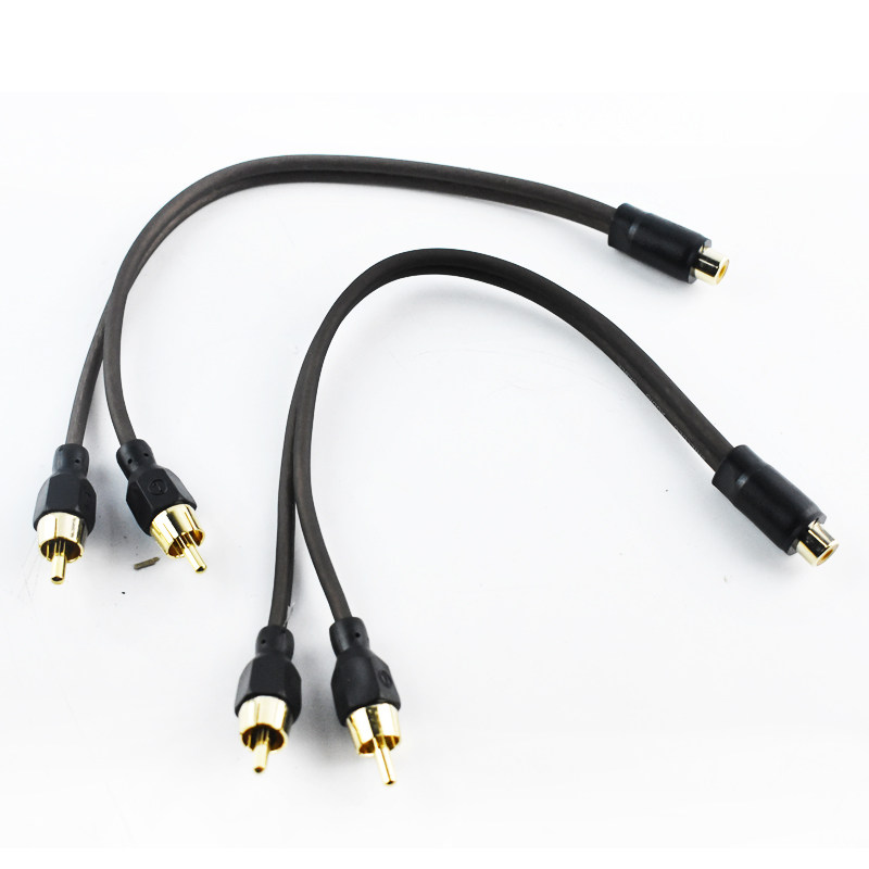 汽车音响功放信号线 一分二信号线 一母两公线 一公两母音频线