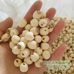 湖北特产黄金湖干莲子米磨皮白莲干货300g散装去皮取芯粉糯包邮