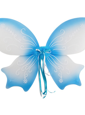 万圣亲子儿童天蓝色蝴蝶翅膀大人奇妙仙子精灵蓝翅膀舞蹈演出道具