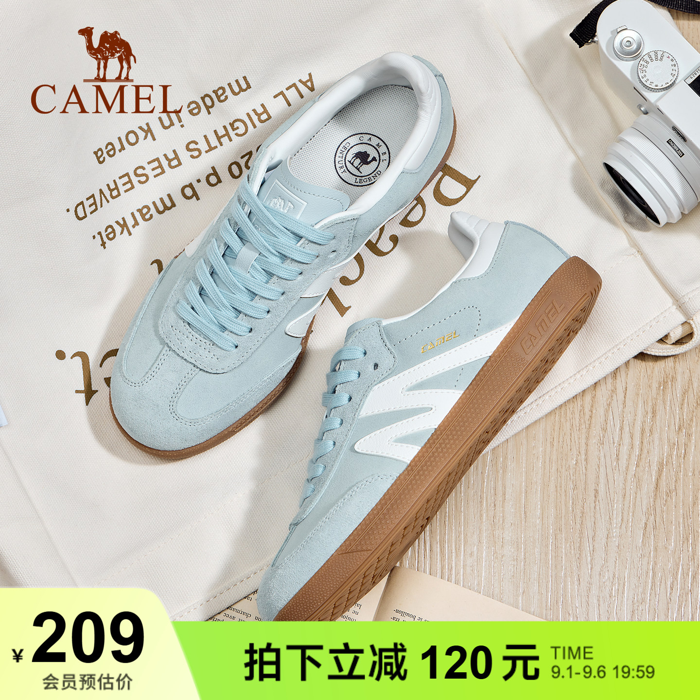 骆驼板鞋女款新款平底鞋图片