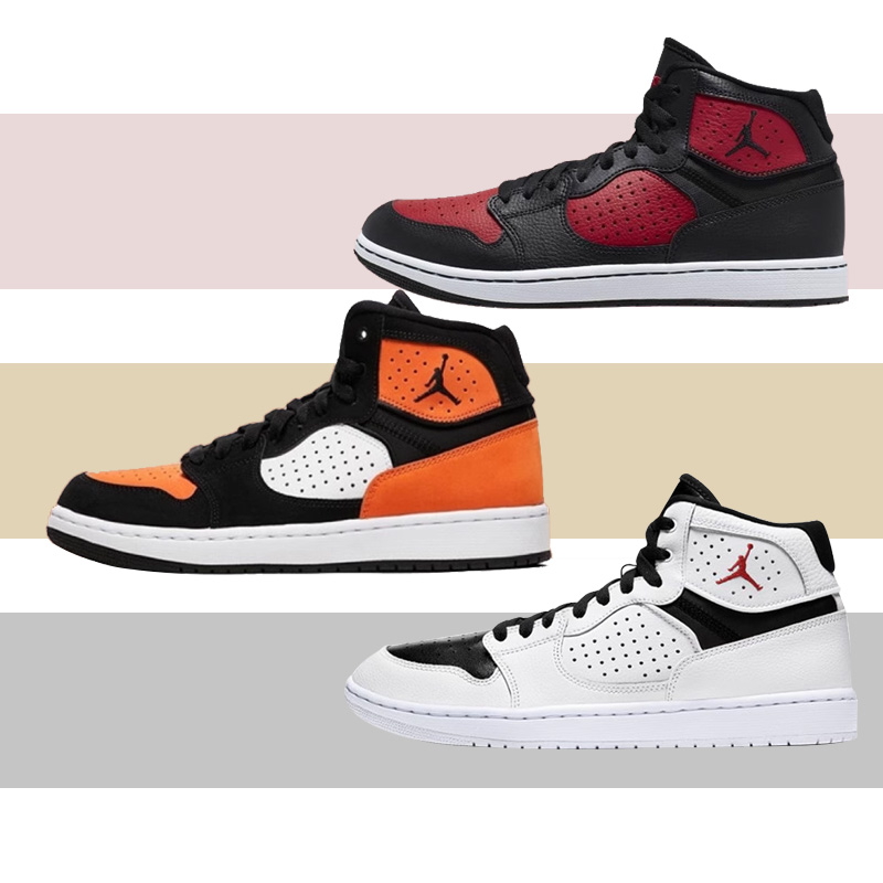 Air Jordan AJ1复古黑红桔黑白扣碎中帮运动篮球鞋AR3762-006-008