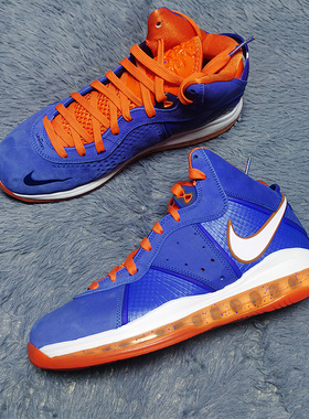 NIke LeBron8 QS 詹姆斯8 LBJ8蓝橙色尼克斯男子篮球鞋CV1750-400