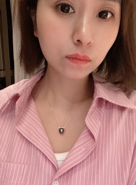 大溪地孔雀绿一心一意项链18k金钻石