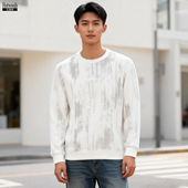 红森林 百搭上衣314337 男长袖 美式 晕染风圆领卫衣2026春季