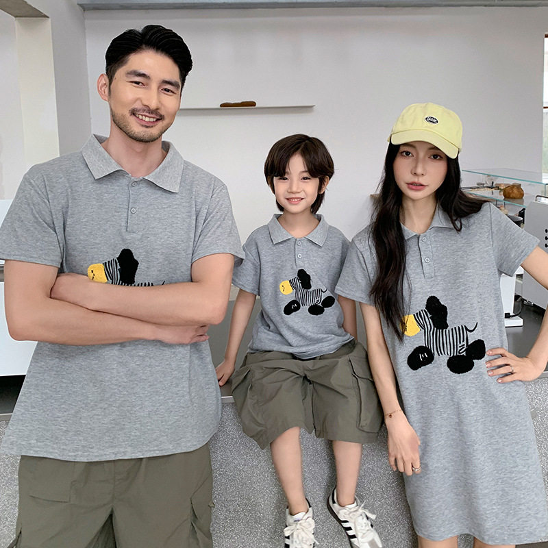 婴儿亲子装夏装一家三口洋气宝宝t恤Polo衫2026新款母女连衣裙