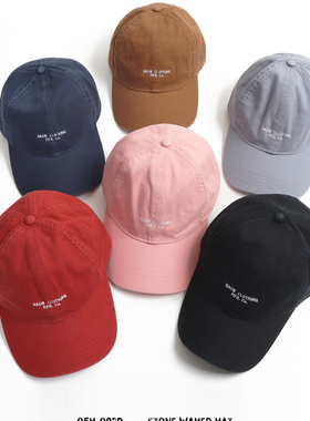 NAOB 全棉六色夏日休闲复古石磨水洗做旧棒球帽鸭舌帽太阳帽