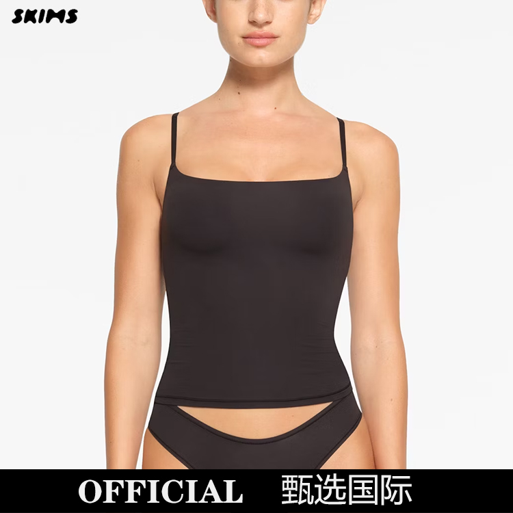 现货SKIMS欧阳娜娜同款纯棉无袖内搭性感吊带背心女运动修身上衣