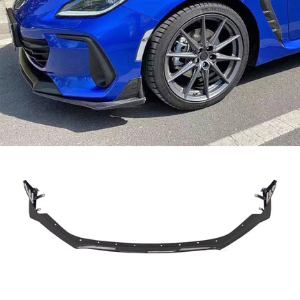 适用斯巴鲁BRZ ZD8 真碳纤维前唇下巴改装件 STI款头唇前铲小包围