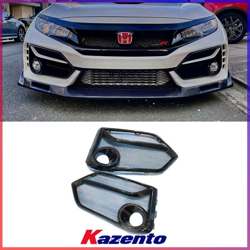 本田FK8碳纤维前杠雾灯框罩替换
