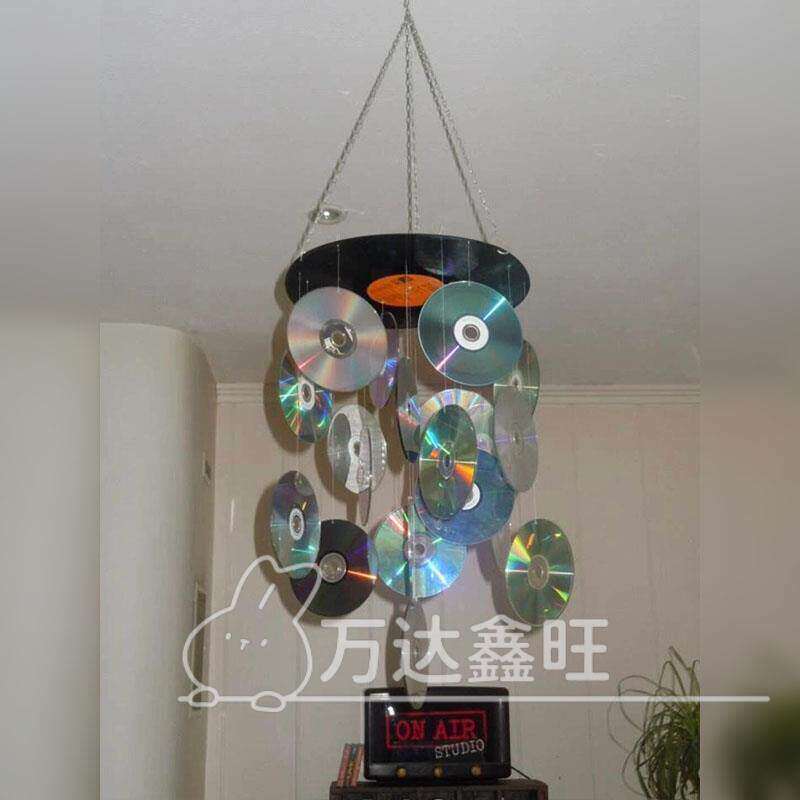 居家创意黑胶光盘风铃吊饰店铺装饰打卡拍照吊饰CD家居店铺装饰品
