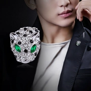 Suit trâm nam cao cấp trâm cài rhinestone sang trọng pin pin cổ áo nhỏ kim áo sơ mi cổ áo khóa hipster huy hiệu da báo - Trâm cài