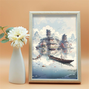 百家姓趣味山水画相框摆件远看是字近看是画装饰画教师节老师礼物