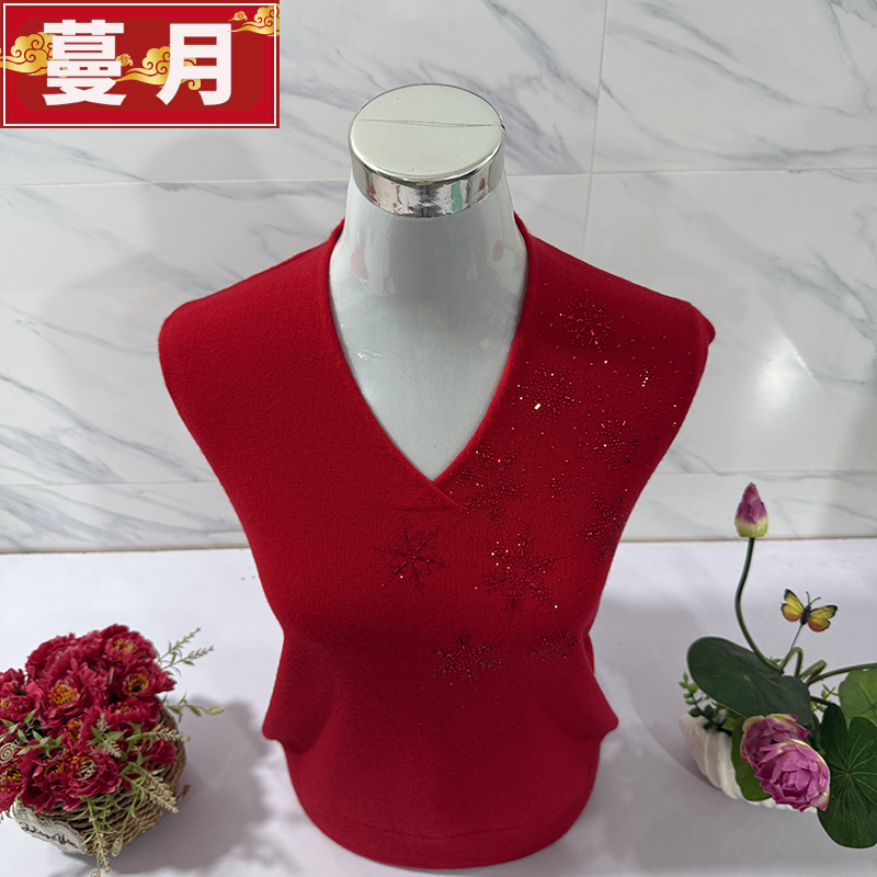 中老年女妈妈装秋冬季100%纯羊毛