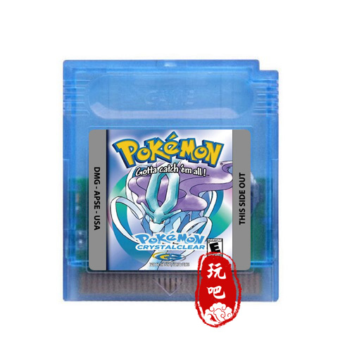GBC游戏卡带 GBASP 精灵宝可梦-水晶 Pokemon crystal clear 英文