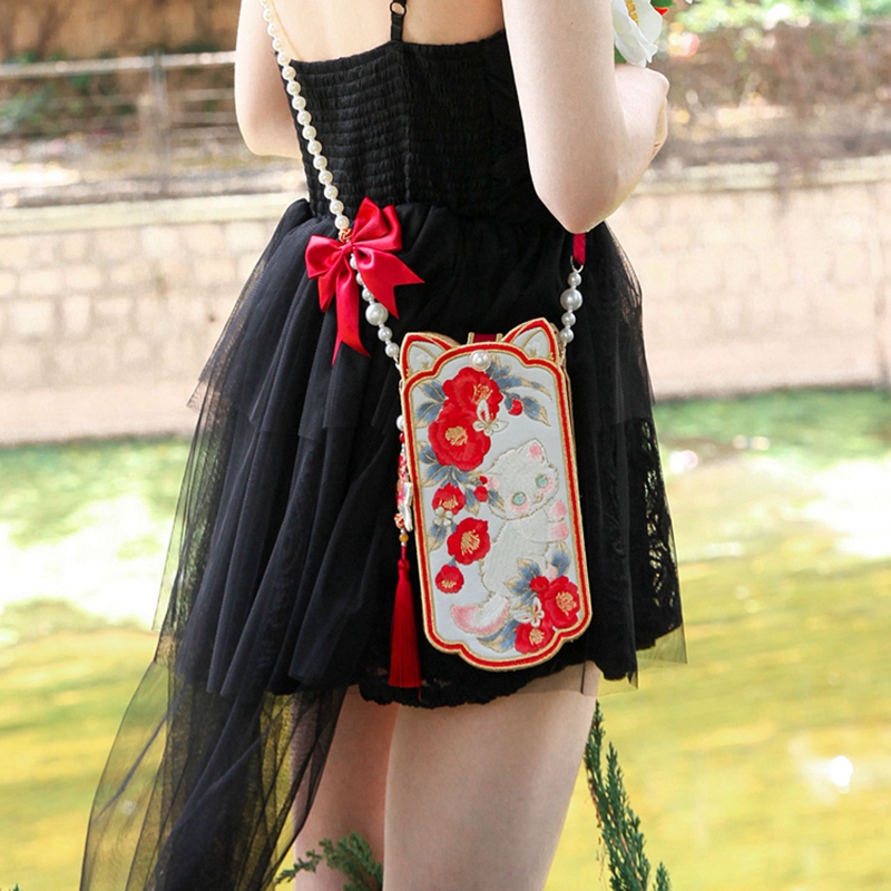 彩云印记手机包猫咪小古风