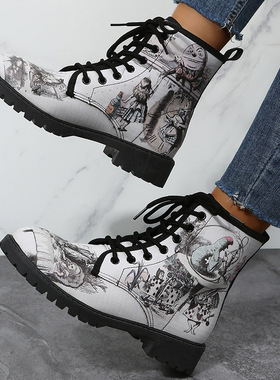 马丁靴女鞋工装靴women martin boots flat shoes big size 42 43