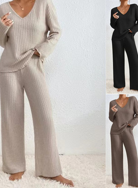 Autumn Winter Loose Long Sleeve Set women's shirt pants set