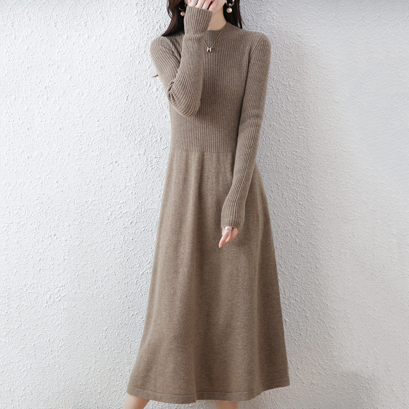 Casual women's temperament knitted dress slim fit dress girl
