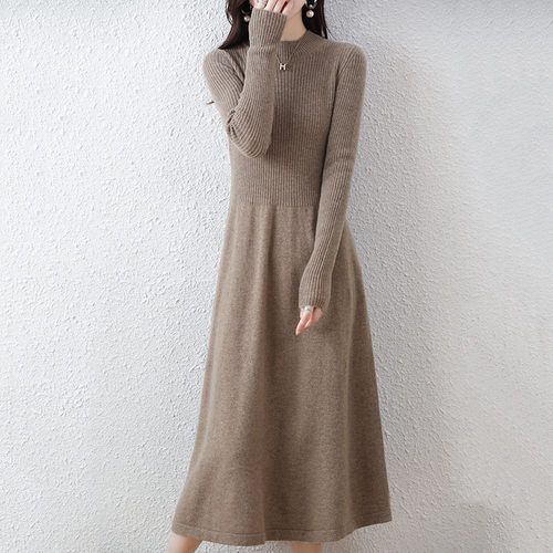 Casual women's temperament knitted dress slim fit dress girl