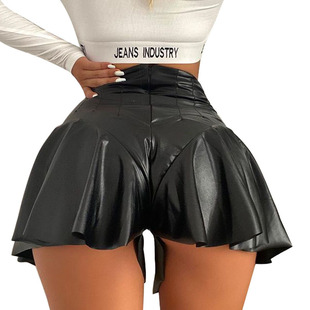 sexy shiny leather Short women shorts pants skirt