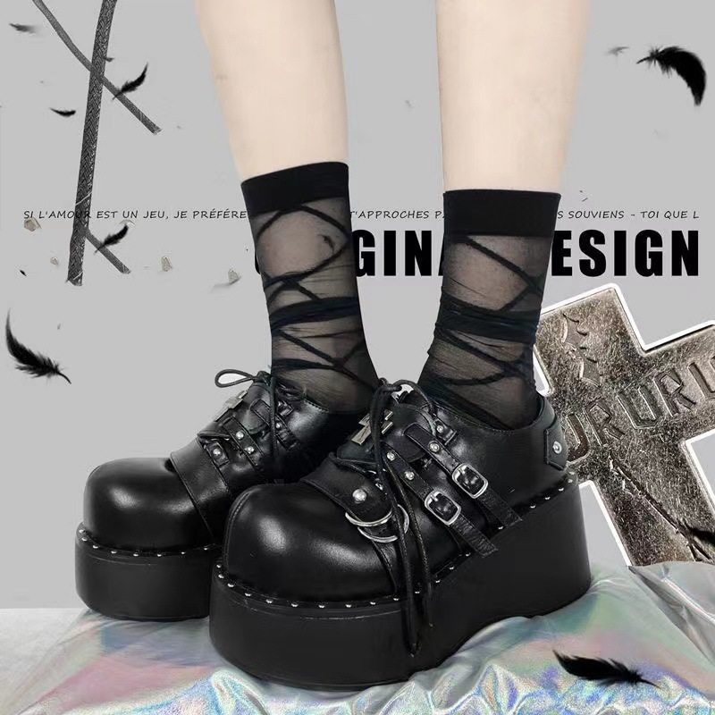punk women plaftorm shoes Lolita shoes big size 40女朋克单鞋