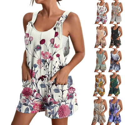 women's Summer casual collar camisole jumpsuit clothes