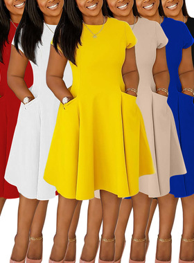 Spring summer women casual slim fit character skirt mid leng