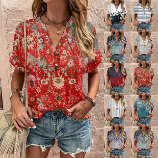 Spring/Summer Women's Top Twisted Buckle Fashion Short shirt