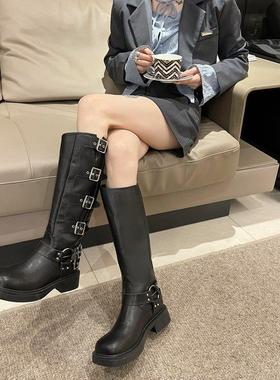马丁靴女西部牛仔靴高筒骑士靴Martin boots female cowboy boots