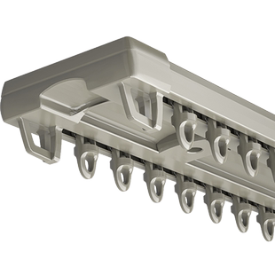 窗帘轨道挂钩式滑轨双层双轨顶装滑道导轨静音窗帘盒窗帘一整套