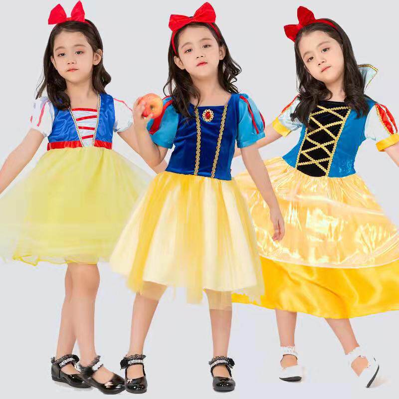 舞台剧演员服白雪公主服装儿童小女童女王装万圣节公主洋装长裙子