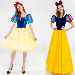 成人白雪公主连衣裙万圣节衣服童话故事角色扮演女王鬼节演出服装