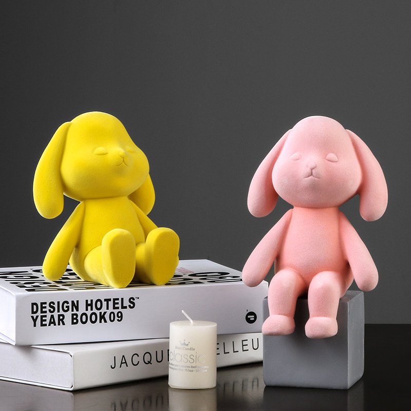 植絨兔擺件莫蘭迪色系北歐裝飾兒童房家居飾品兒童節創意禮物禮品在類目 家居飾品, 擺件中 - 來自Buy2taobao.com提供專業的淘寶代購服務