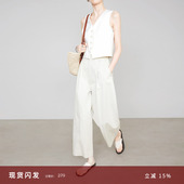 女夏季 天丝棉阔腿裤 row风九分西装 夏莫卡米灰色茧型泡泡裤 裤 7841