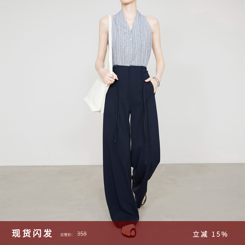 夏莫卡通勤OL大女主风西装阔腿裤