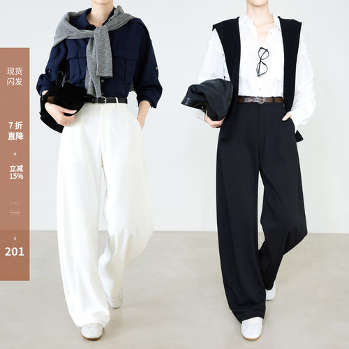 夏莫卡3片式立裁遮胯显瘦弧形裤