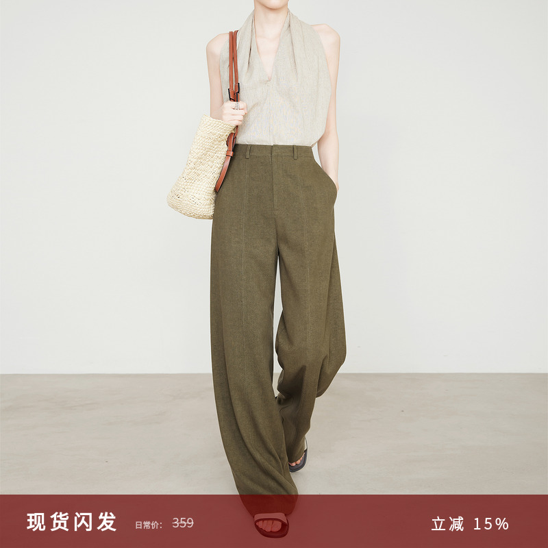 夏莫卡柔韧垂顺舒适天丝棉阔腿裤